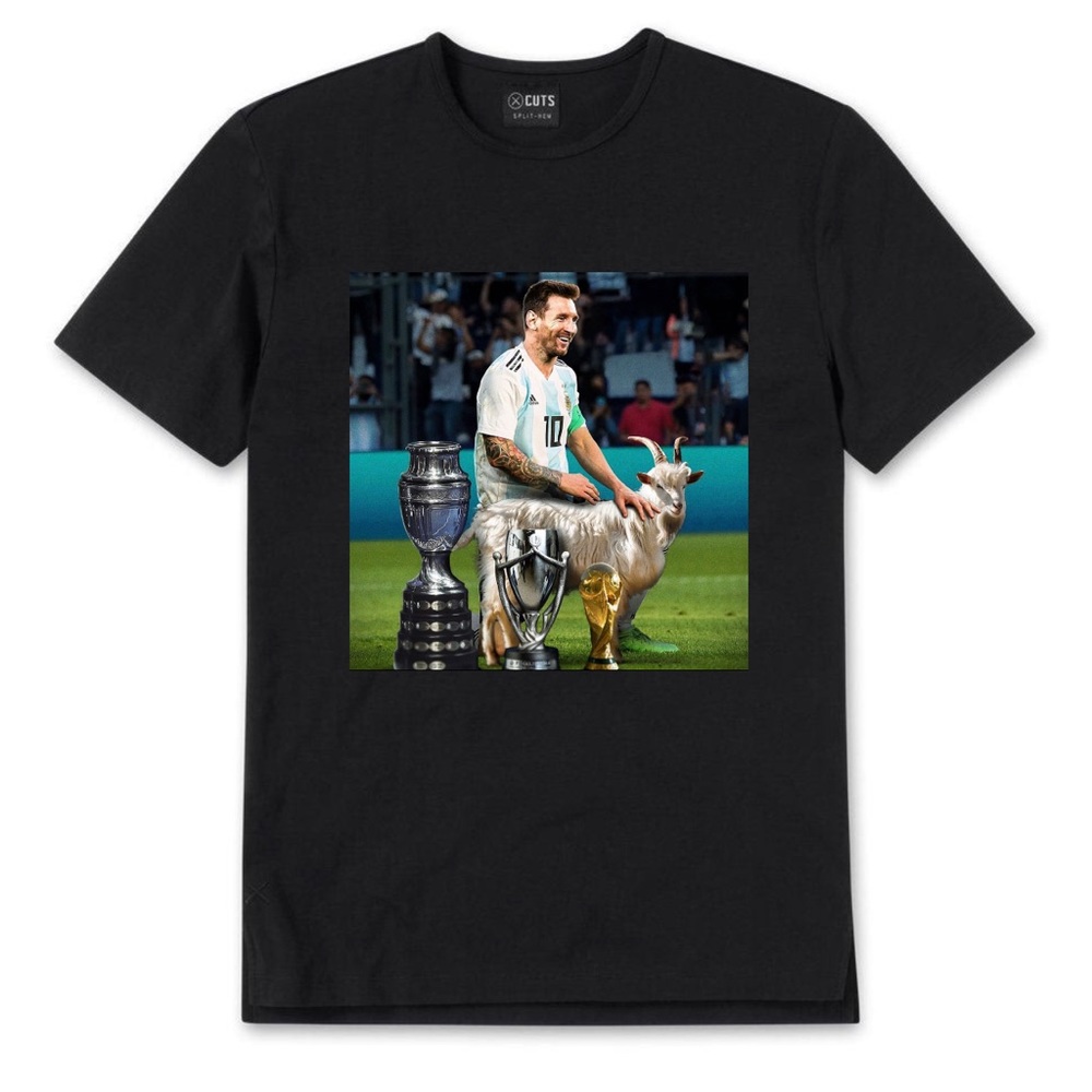 ARGENTINA FIFA WORLD CUP
CHAMPIONS Messi Goat T-Shirt unisex’s